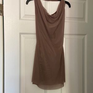 Sheer cowl neck dress. Built in bra and briefs.